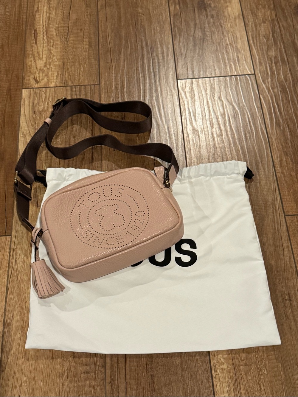 TOUS Bear Pink Women's Leissa Leather Crossbody Bag Small